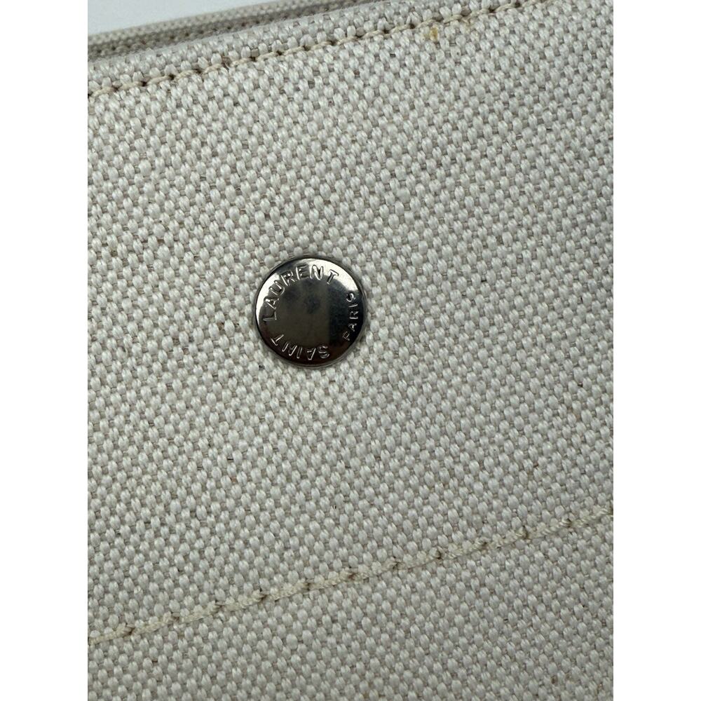 Saint Laurent Rive Gauche Linen Leather Women’s Bucket Bag in Beige - Picture 12 of 16